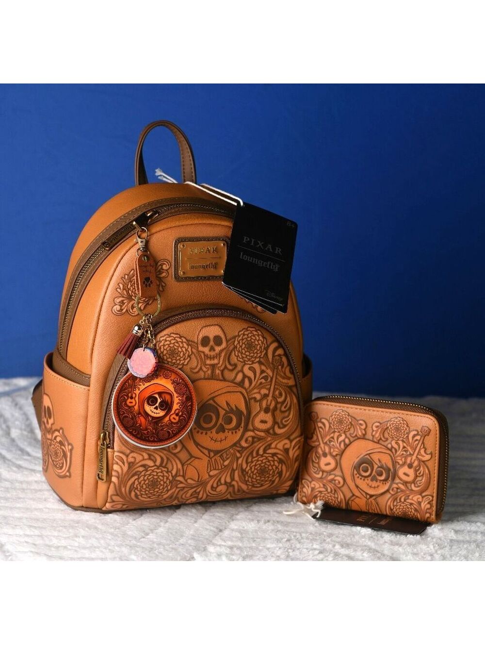 Loungefly Coco Floral Miguel Tonal Backpack & Wallet - NWT